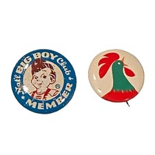 Vtg 60’s Kellogg's Cereal Corn Flakes Rooster Pin Corny Cornelius & Big Boy Club picture
