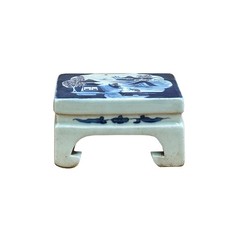 Chinese Blue White Miniature Porcelain Scenery Graphic Stand Display ws5061 picture