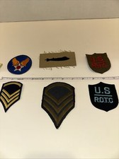 Six (6) Authentic Pre WWII US ROTC Cadet Patches and WWII Patches picture