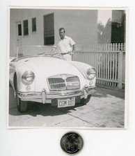 Vintage 1956 SPORTS CAR photo / MG Convertible - California License Plate CGM107 picture