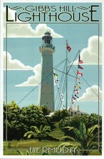 Gibbs Hill Lighthouse Bermuda, Great Britain Territory UK Flags Light - Postcard picture