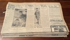 10 Antique Newspaper pages 1916 MYSTERY Ephemera Paper Art lot JUNK JOURNAL picture