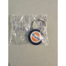 Gulf OS Blue plastic Key Ring Vintage Moore's Gulf Advertising picture