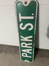 Vintage Metal Park Street Sign Embossed Original Retired Michigan FAST SHIP picture