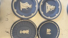 Wedgwood Blue Jasperware Collector Plates Set of 4 Classical Relief England picture