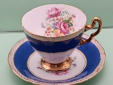 Vintage Adderley England Blue Floral Cup & Saucer; Teacup picture