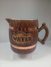 Vintage Treasure Craft  Brown Barrel Wood Grain  Ceramic 