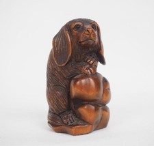 Vintage Boxwood Dog Netsuke | Antique Carving | Approx. 5x3x2.5cm picture