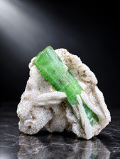 82ct | Colletor Choice Green Tourmaline Crystal In Albite Specimen | Afghanistan picture