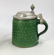 Antique vintage  Wilhelm Kagel  green stoneware Stein  picture