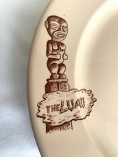 Vtg 1950s The Luau Beverly Hills Tiki Restaurant Walker China 11” Dinner Plate picture