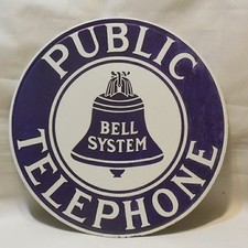 New PUBLIC TELEPHONE Bell System Metal Sign 12
