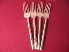 Set Of 4 Salad Forks Michael Lloyd Boulder Stainless Steel Flatware 7 1/4