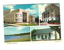 McAlester Oklahoma Scottish Rite Temple Lake Eufaula Courthouse VTG postcard Unp picture