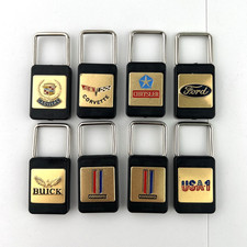 Lot Of 8 Vintage 80s Car Logo Keychain Camaro Corvette Ford Cadillac Chrysler picture