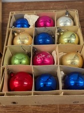 Vintage Set of 12  Assorted Christmas Ornaments picture
