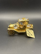 VINTAGE CAR~24K GOLD PLATED FIGURINE ADORNED USING SWAROVSKI CRYSTAL ELEMENTS picture