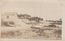 South Chatham MA RPPC Real Photo Postcard Cape Cod Fishing Boats Shacks c1910s picture