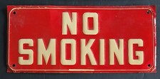 Vintage NO SMOKING Embossed Tin Sign Made by Frank & Fred Edwards ☆ Dallas Texas picture