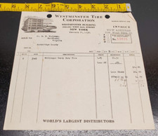 February 4 1932 Westminster Tire Corporation Invoice - New York picture