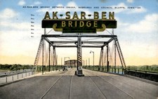 Ak-Sar-Ben Bridge, Omaha & Council Bluffs, 1949 Postcard picture