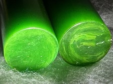 2-RODS VINTAGE BAKELITE #22 Marbled GREEN Swirl Color ROD 489 GRAMS picture