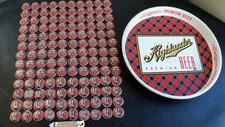 130 Vintage ROCKY Mountain Beer Bottle Caps ~Anaconda, MT and Highlander Tray picture