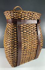 Adirondack Woven Pack Trapper Basket Vintage picture