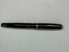 Vintage 1943 Parker Striped Duofold Major Fountain Pen - Blue Pearl - WORKING picture