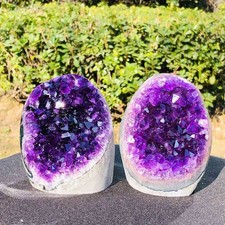 2pc 3.91LB Natural Uruguayan Amethyst Quartz Cave Geode Crystal Healing picture