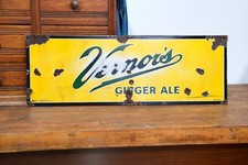 VINTAGE VERNORS GINGER ALE PORCELAIN SODA SIGN OLD BEVERAGE COLA DRINK 29