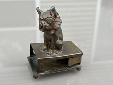 Antique Kronheim & Oldenbusch K&O Circus French Bulldog Metal Match Holder picture