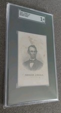 POP 3,4^: 1860s L. PRANG & CO. ABRAHAM LINCOLN WITHOUT FRAME SGC 1 ROOKIE CARD? picture