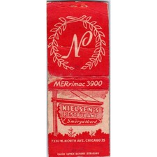 Nielsen's Restaurant Smorgasbord Chicago Vintage Matchbook Cover MB101-5 picture