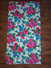 Vintage Herbergers rare bright psychedelic vivid rose fabric square picture