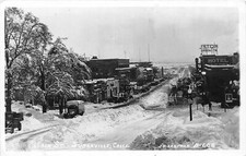 H89/ Susanville California Postcard RPPC c1940s Main Street Hotel Snow 15 picture