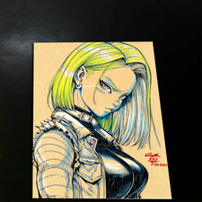 Android 18 Dragon Ball Art Print Signed 12x18 | Art by Keyeske picture