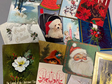 lot of 95 Vintage Christmas Greeting Cards 1940s-1960s MID CENTURY MCM RETRO picture