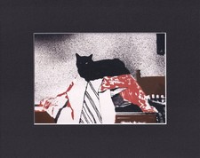 8X10 Matted Print Picture Kitten Cat Feline: Mavis Pusey, Untitled Black Cat picture