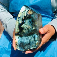 4.42LB Natural labradorite quartz crystal Mineral specimen energy Reiki healing picture