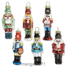 Set of 6 Nutcrackers Glass Ornaments -  picture