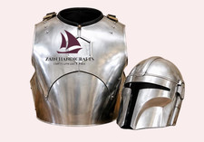 ZAIN Sci-Fi Bounty Hunter Helmet Armor Cosplay Costume LARP Comic Halloween picture