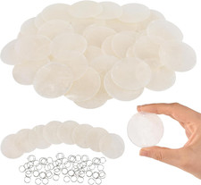 50Pcs round Shell Slice, 2 Inch round Capiz Shells with 2 Holes Natural picture