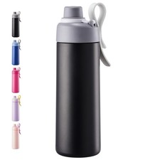 Fijinhom 18 oz Insulated Water Bottle with Handle, 304 18 Ounces, Black picture