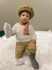 Enesco 1985 “Going Sledding” Treasured Memories Porcelain Figurine RARE picture