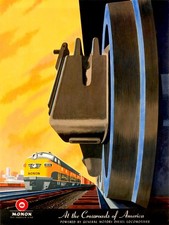 GM Monon Crossroads of America poster by Bern Hill ca. 1950 5 x 7 Photo. picture