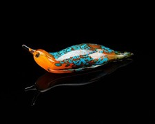 Orange Blue Spotted Slug glass sculpture GLASS SLUG lampwork Glass Animals picture