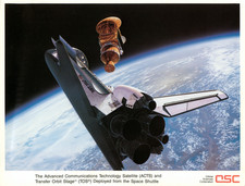 1993 NASA Orbital Sciences ACTS/TOS Space Shuttle Discovery Original Lithograph picture