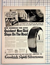 Vintage 1930s Goodrich Safety Silvertown Tire Magazine Ad Ephemera picture