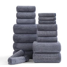 Ycosy 18 Piece Bath Towels Set100 Microfiber Family Bathroom Towel Hanging picture